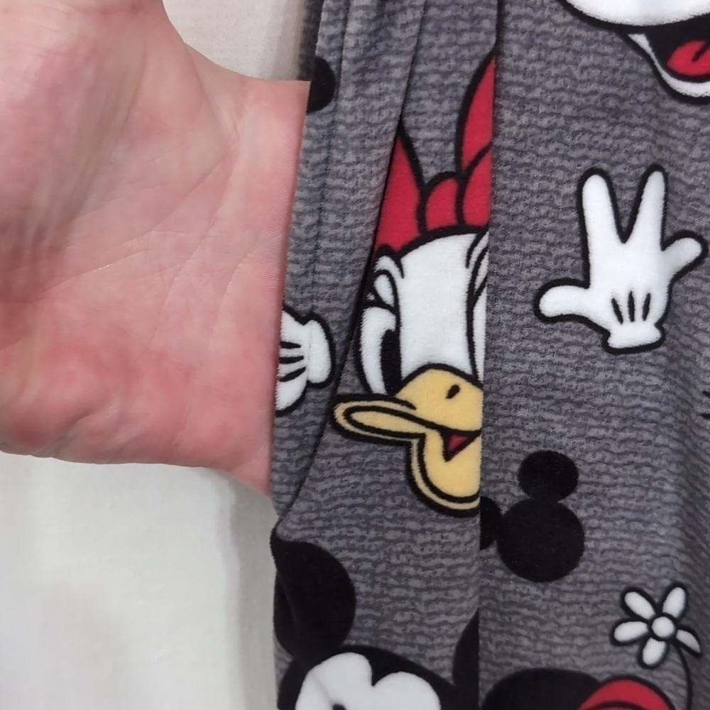 Disney Grey Mickey Mouse Donald Duck Plush Pajama Pant size Extra Large - Picture 5 of 6